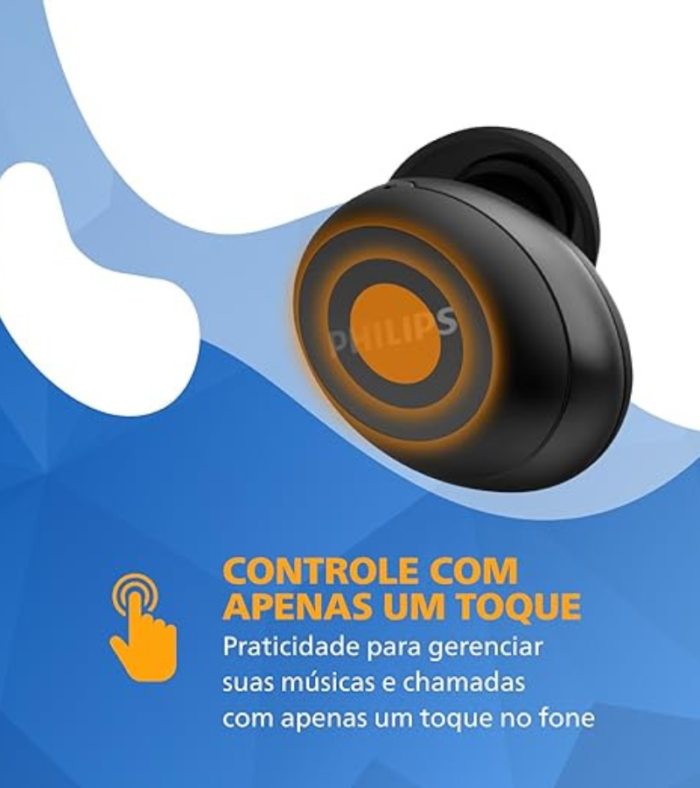 PHILIPS Fone de ouvido sem fio TWS bluetooth com microfone e energia para 18 horas