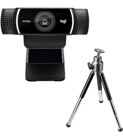 Webcam Full HD Logitech C922 Pro Stream com Microfone Embutido para Chamadas e Gravações em Video 1080p e Tripé Incluso