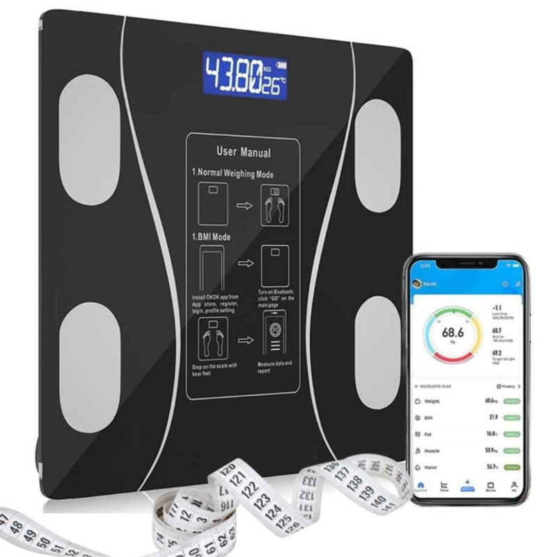 Balança Digital Bioimpedância Com Bluetooth, Aplicativo Analisador e Gordura Corporal